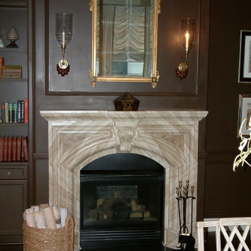 faux marbre fireplace mantel - boston.ma
